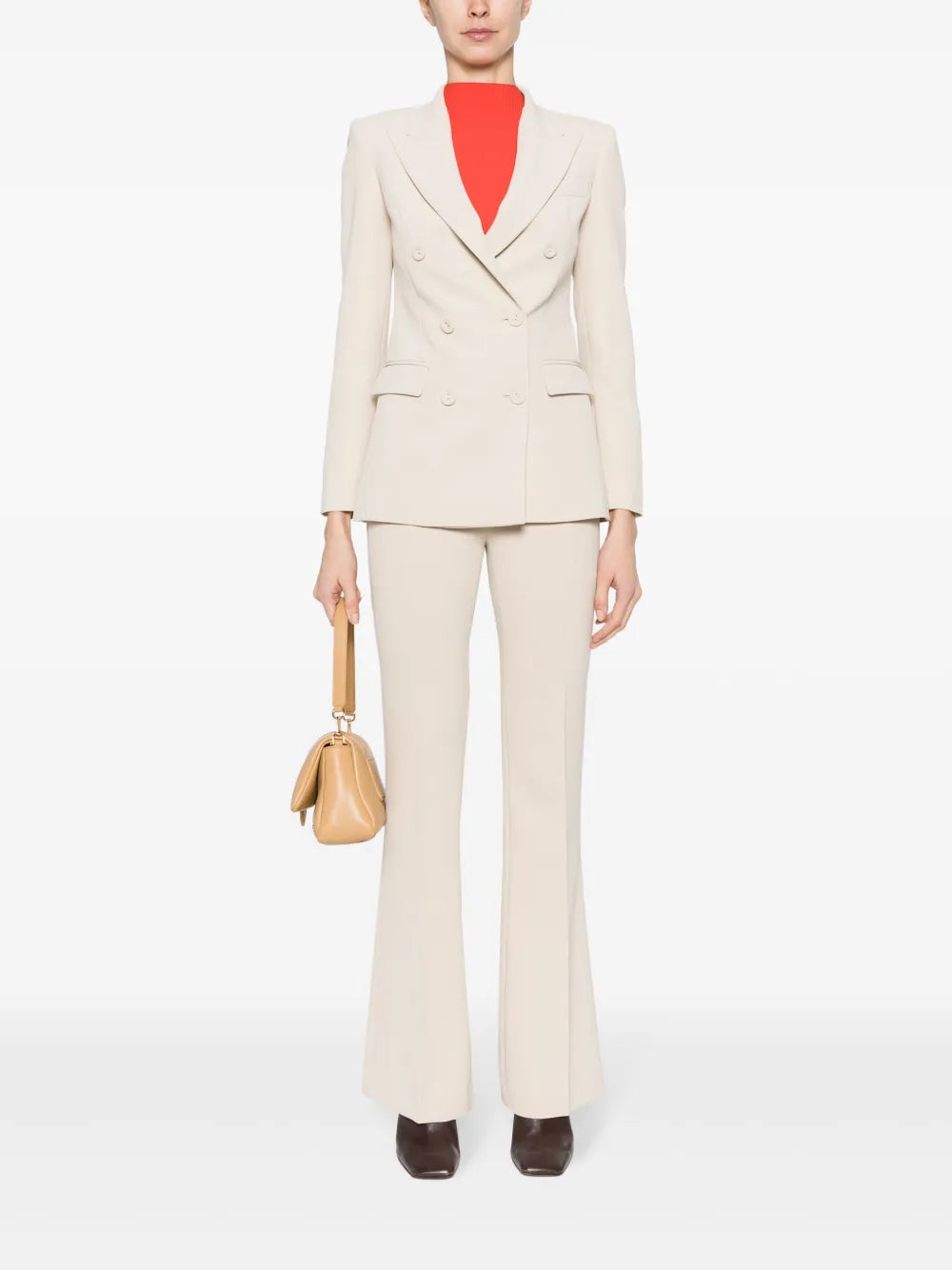 Flared Crepe Trousers
