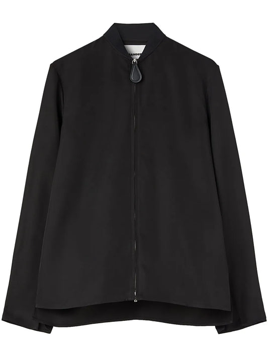 Zip-Up Twill Shirt