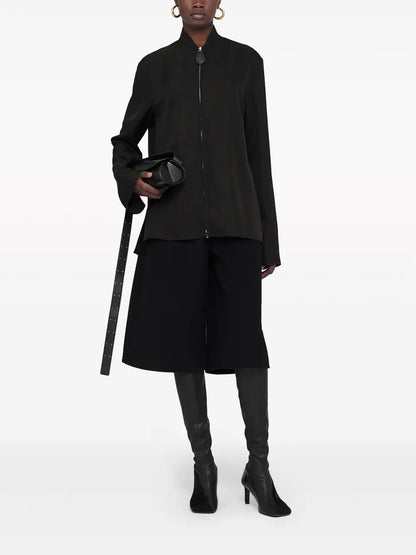 Zip-Up Twill Shirt