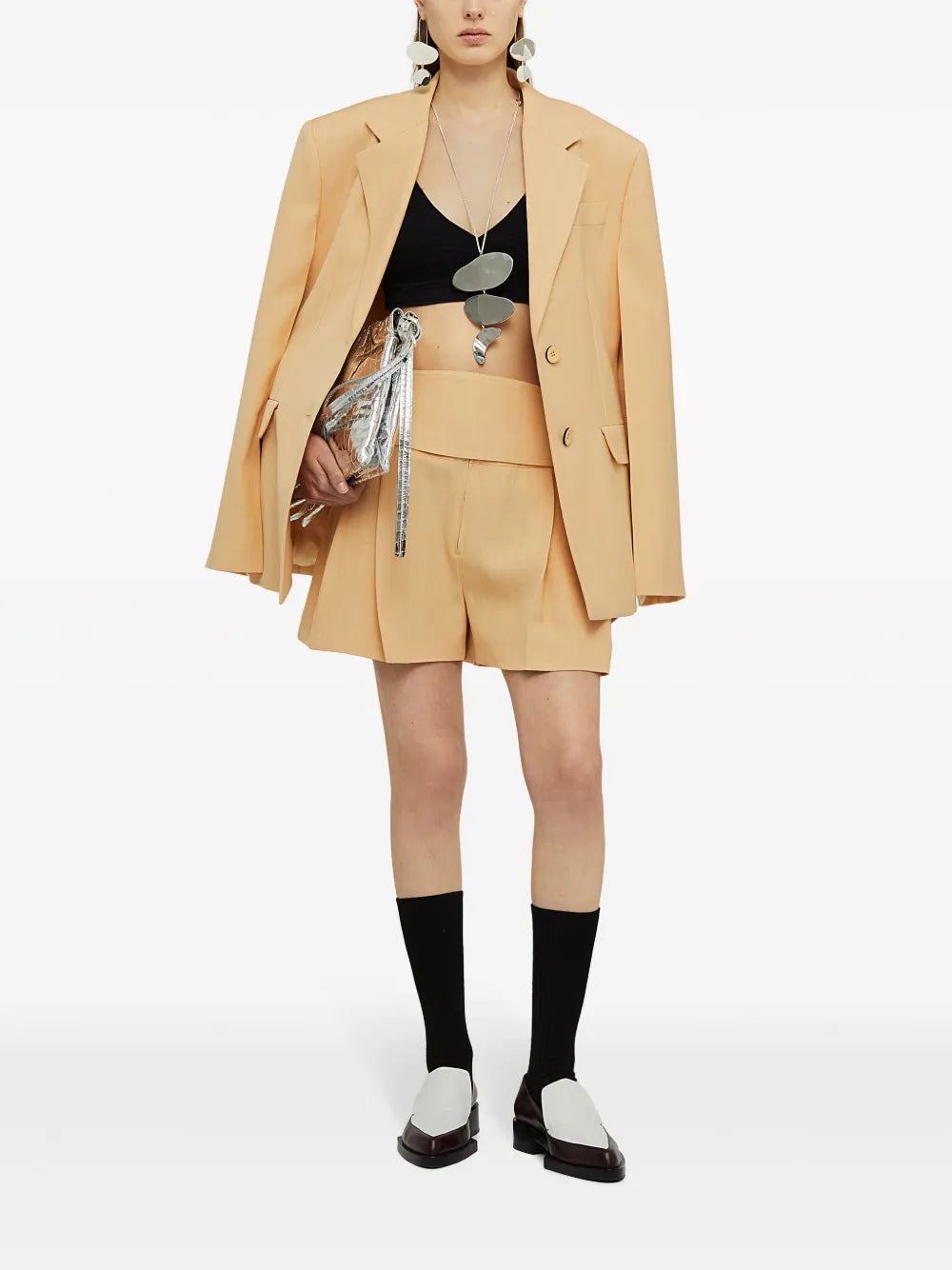 Single-Breasted Crepe Blazer