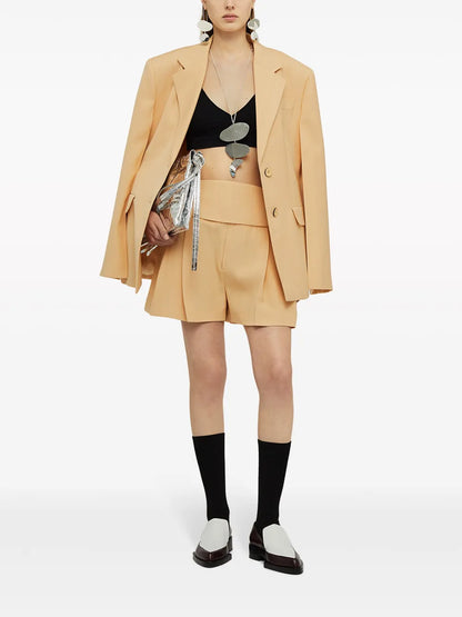 Single-Breasted Crepe Blazer