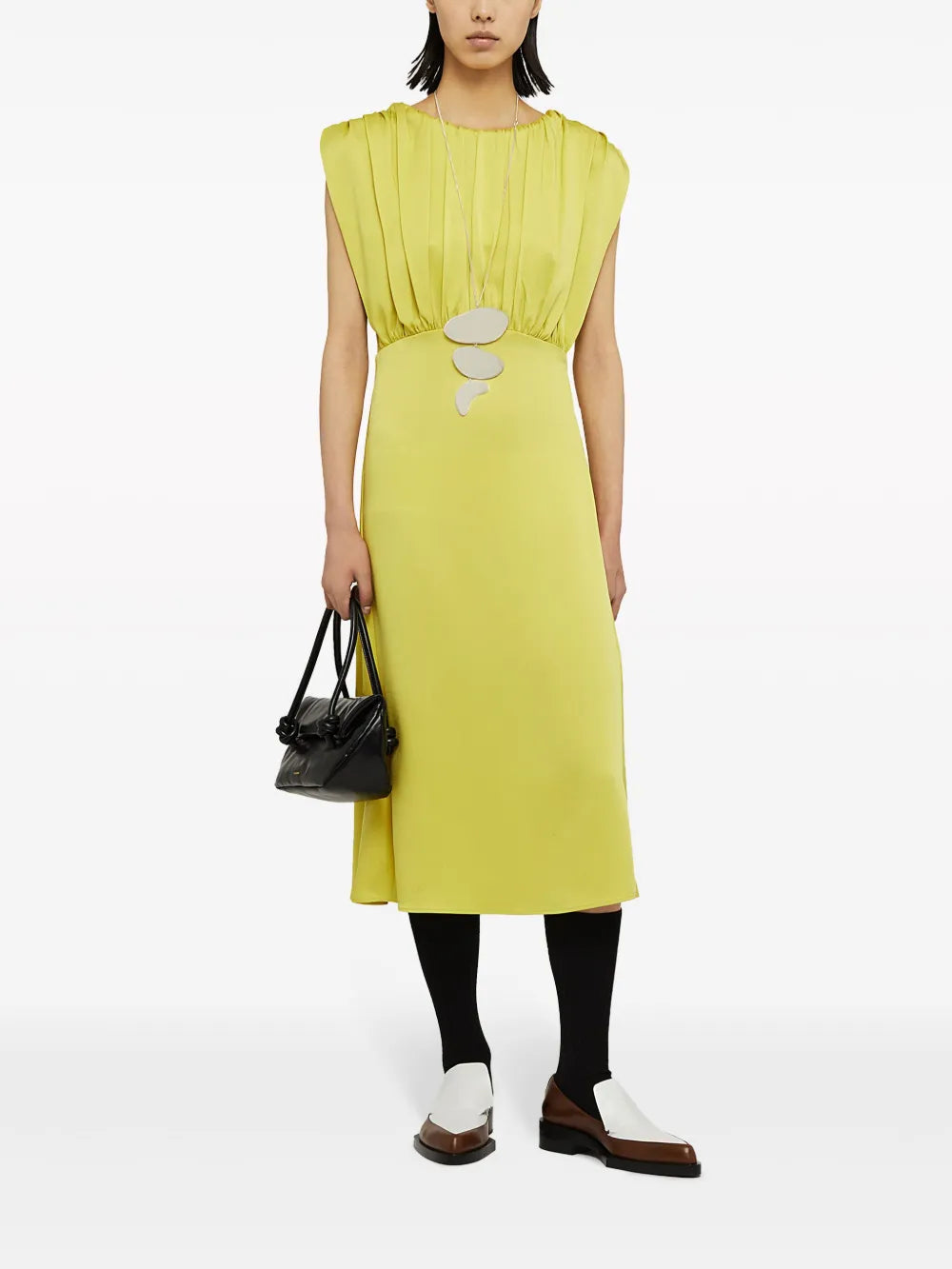 Gathered Sleeveless Midi Dress