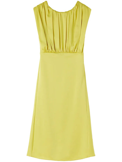 Gathered Sleeveless Midi Dress