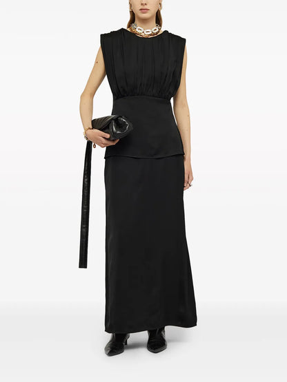 Ruched-Detailed Sleeveless Blouse