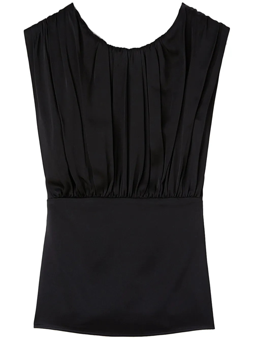 Ruched-Detailed Sleeveless Blouse