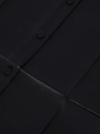 Pointed-Collar Satin Shirt