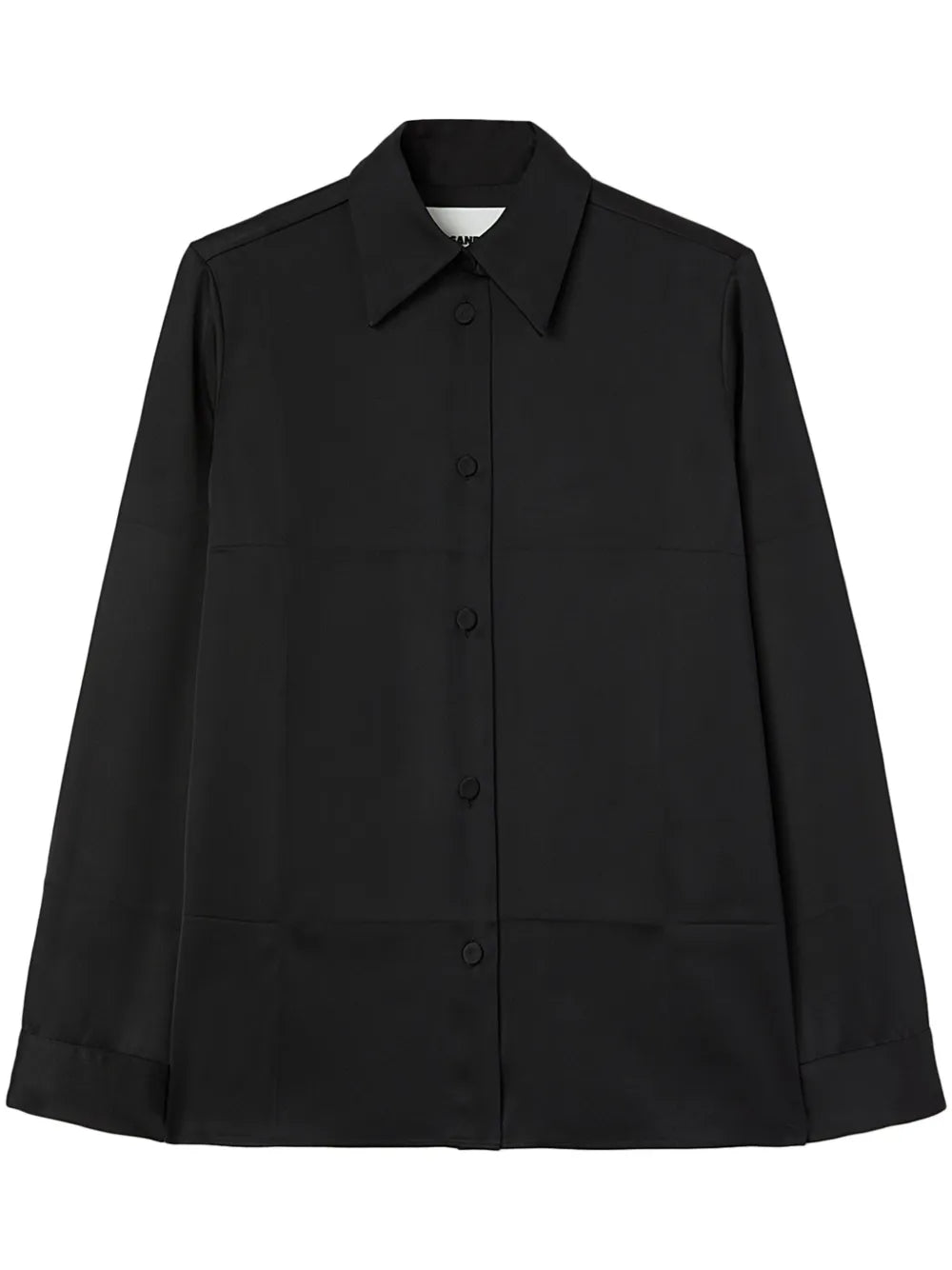 Pointed-Collar Satin Shirt