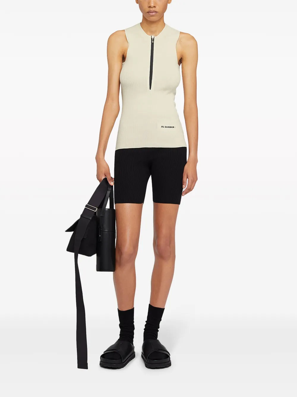 Logo-Print Fine-Ribbed Tank Top