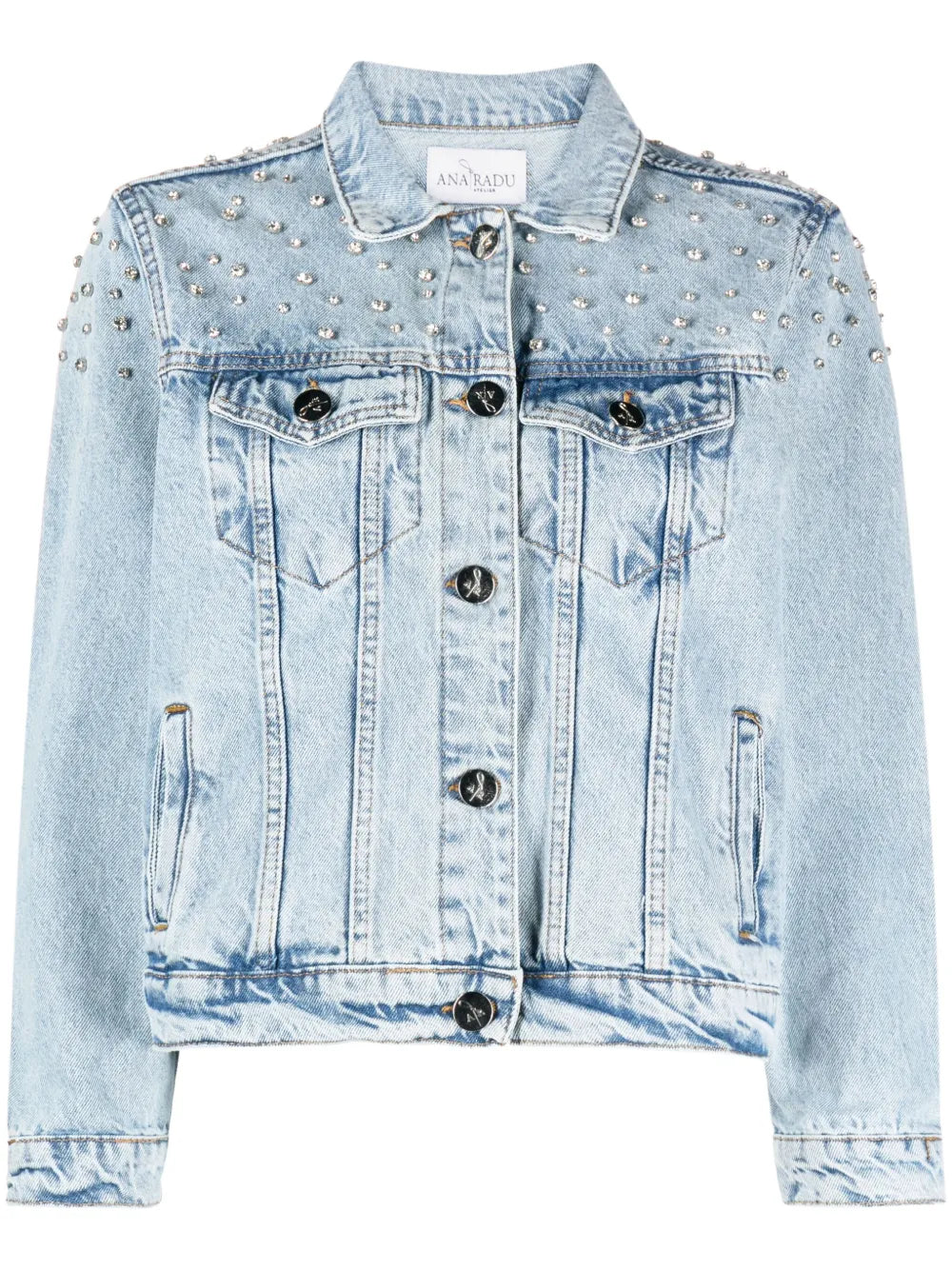 Crystal-Embellished Denim Jacket