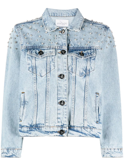 Crystal-Embellished Denim Jacket