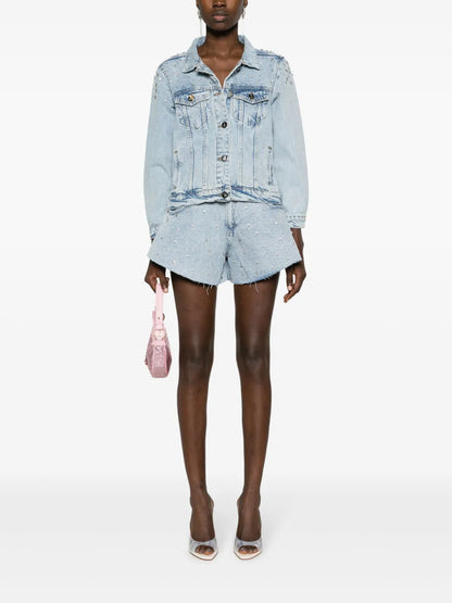 Crystal-Embellished Denim Jacket