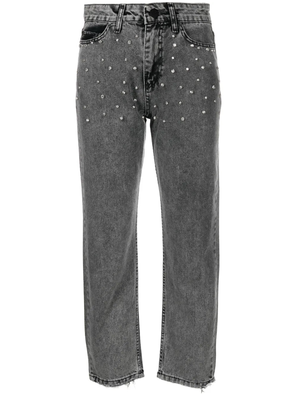 Crystal-Embellished Cropped Jeans
