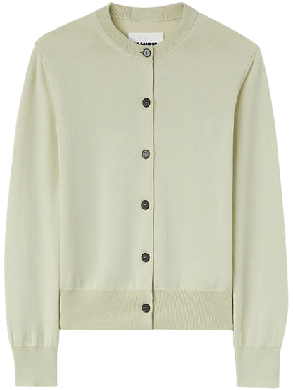 Crew-Neck Wool Cardigan