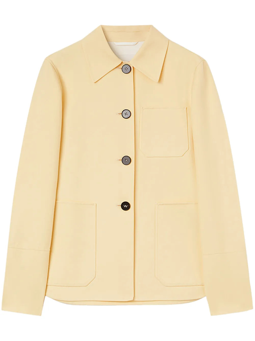 Point-Collar Cotton Shirt Jacket