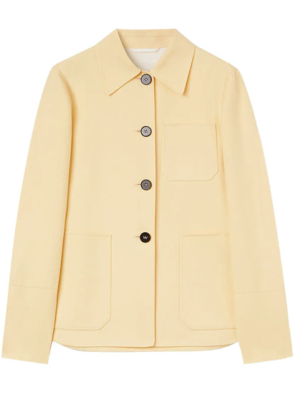 Point-Collar Cotton Shirt Jacket