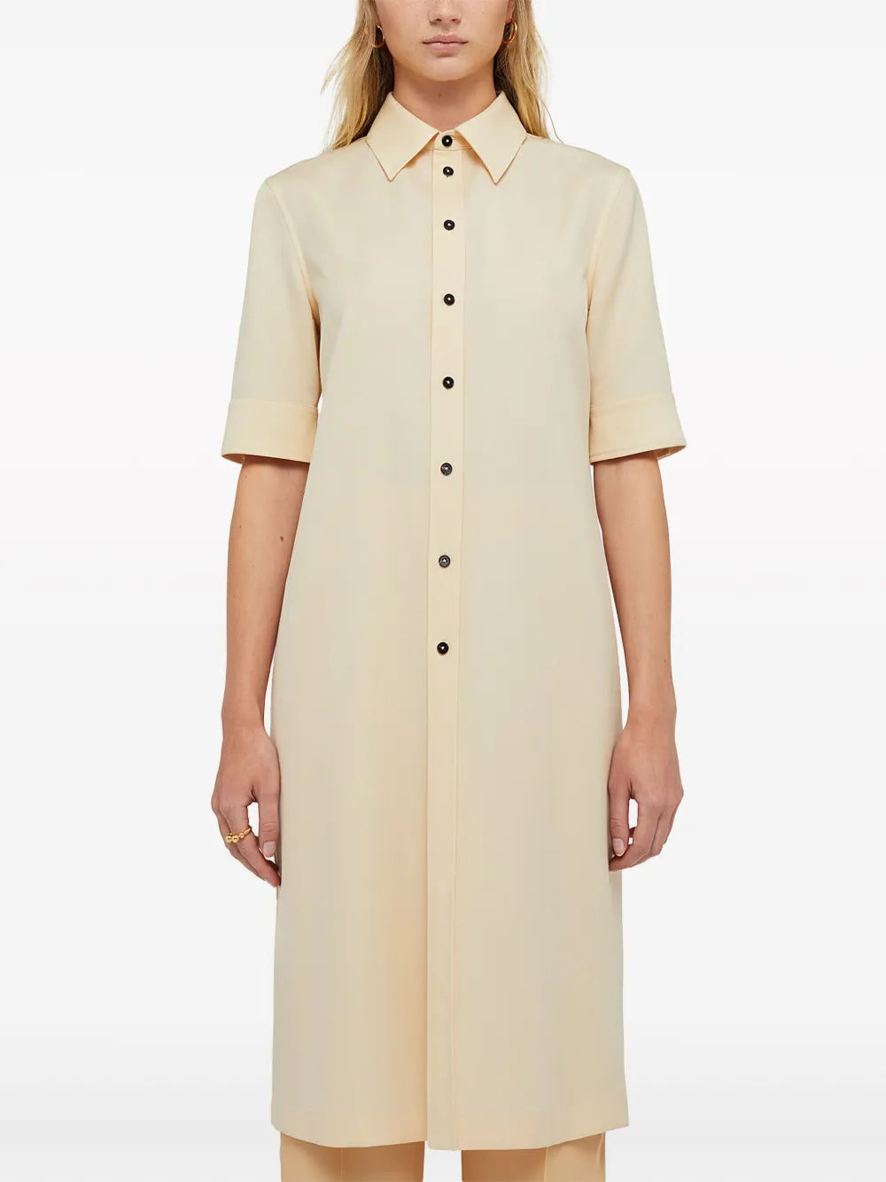 Wool Gabardine Long Shirt