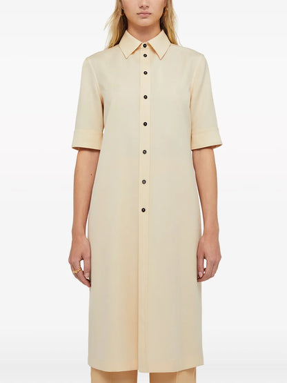 Wool Gabardine Long Shirt