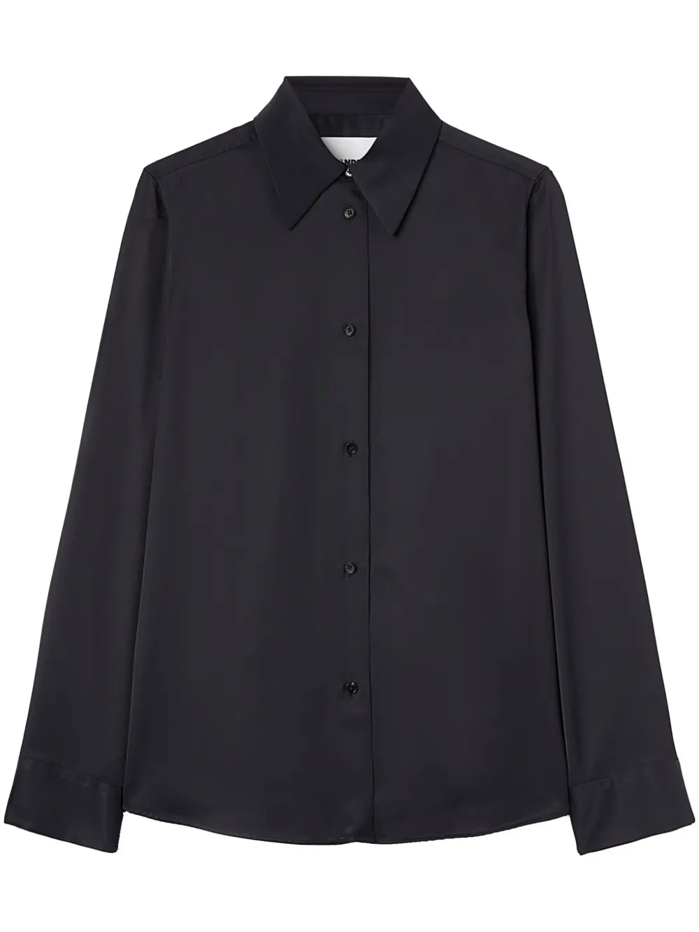 Pointed-Collar Satin Shirt