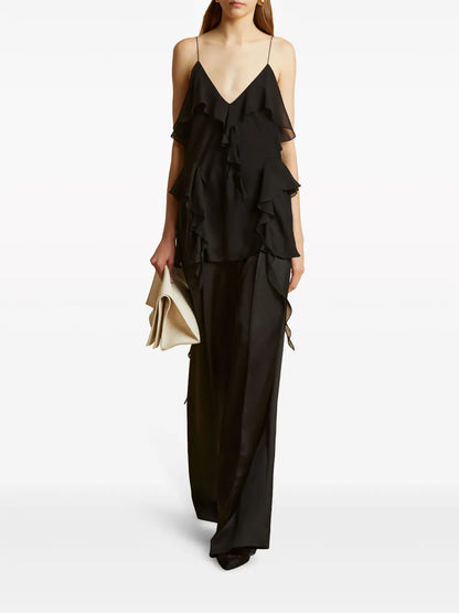 The Piet Ruffled Silk Top