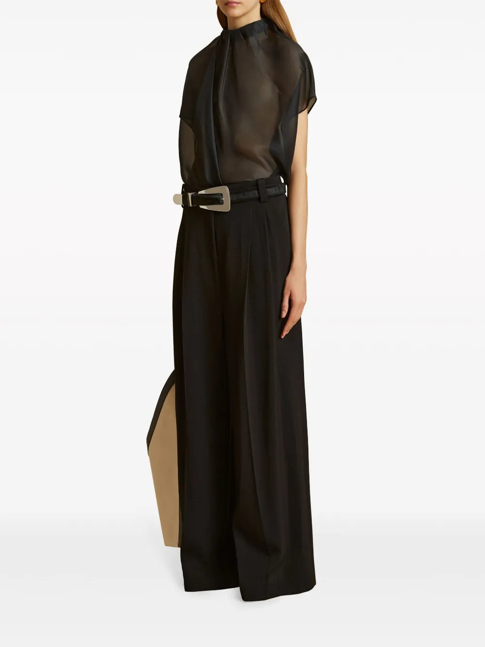 Simone Pleated Wide-Leg Trousers