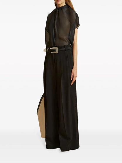 Simone Pleated Wide-Leg Trousers