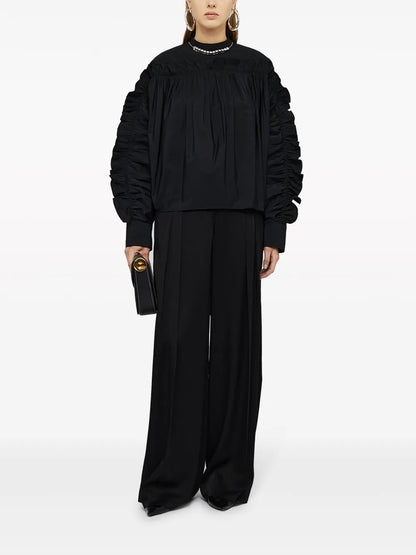 Belted Ankle-Tie Tailored Trousers