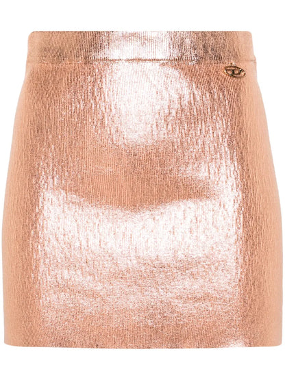 Br-M-Onerva Foiled Mini Skirt