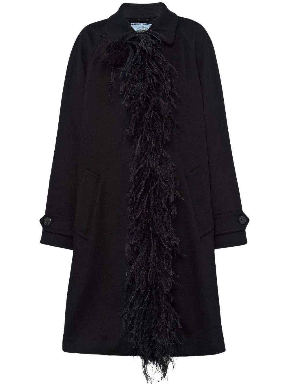 Feather-Trim Cashmere Coat