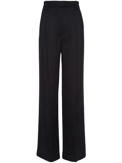 Feather-Trim Cashmere Trousers
