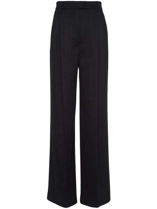 Feather-Trim Cashmere Trousers