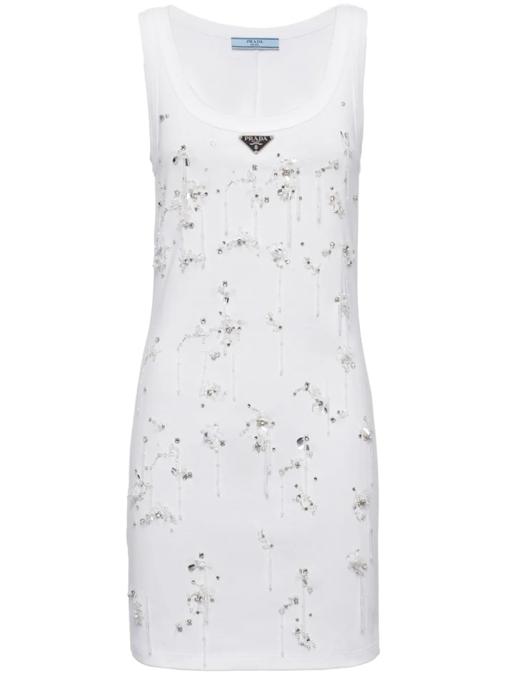 Embroidered Ribbed Minidress