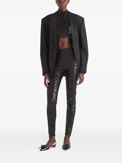 Sequinned Cropped Top