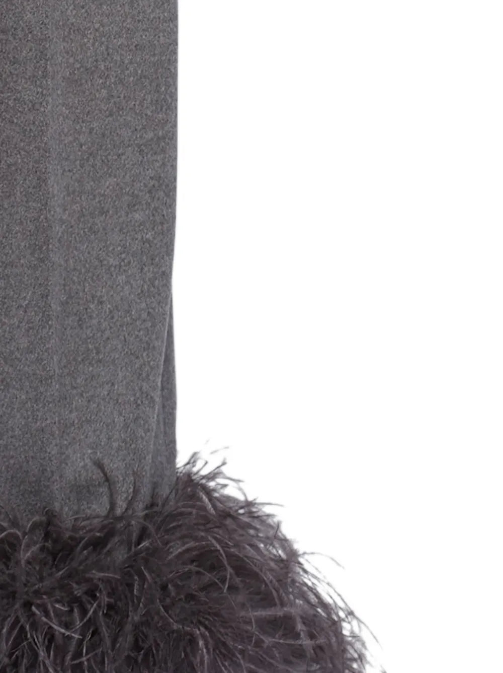 Feather-Trim Cashmere Trousers
