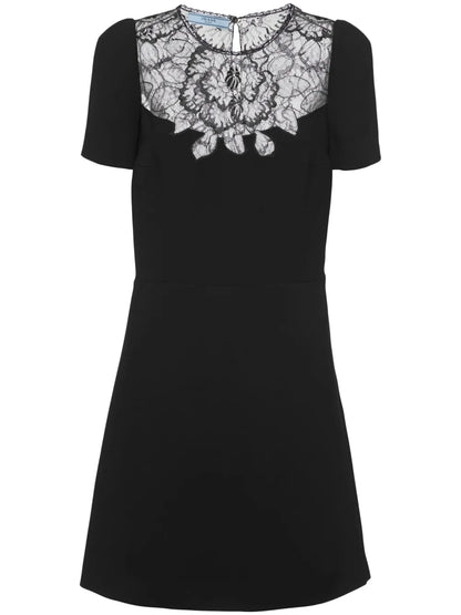 Lace-Panelled Cady Mini Dress