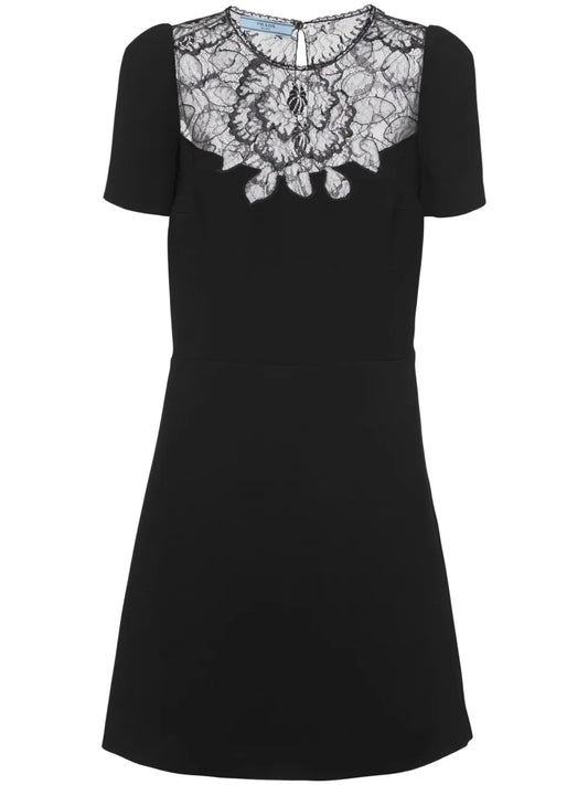 Lace-Panelled Cady Mini Dress