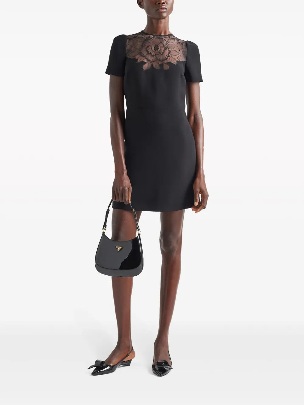 Lace-Panelled Cady Mini Dress
