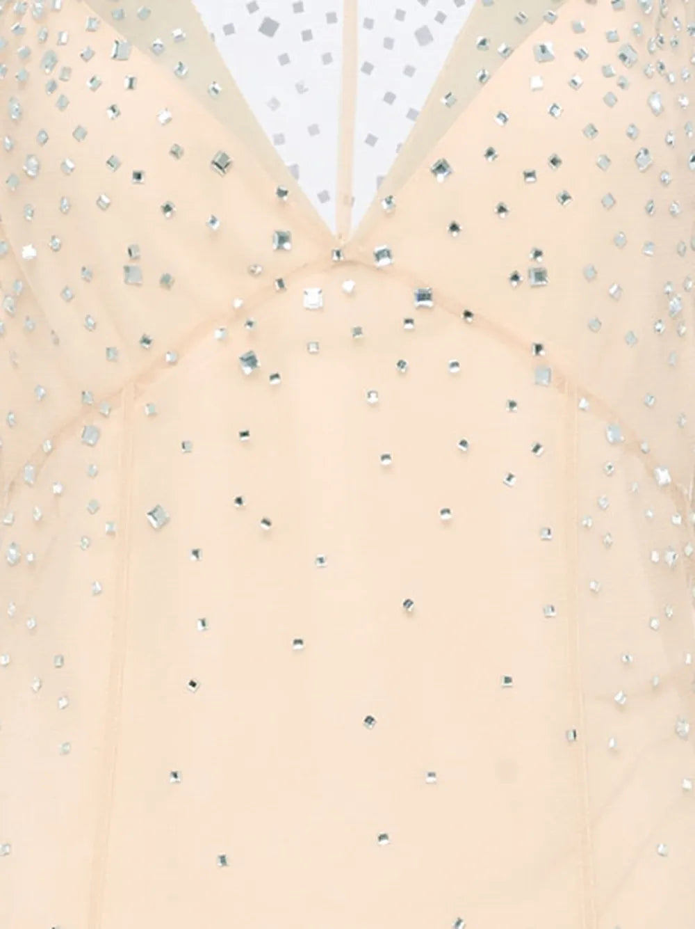 Crystal-Embellished Tulle Midi Dress