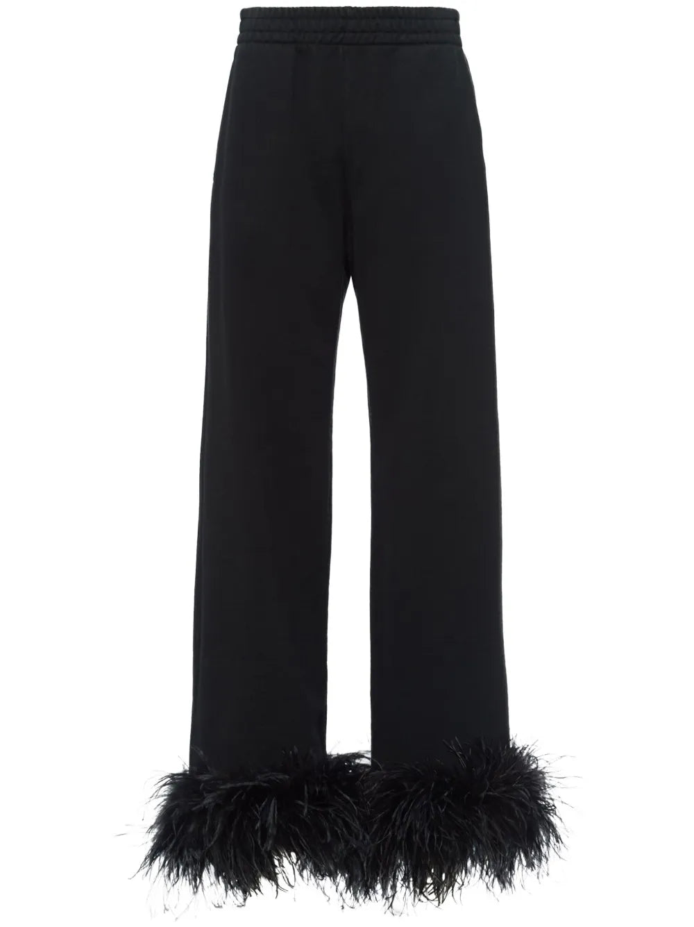 Feather-Trim Fleece Track Pants