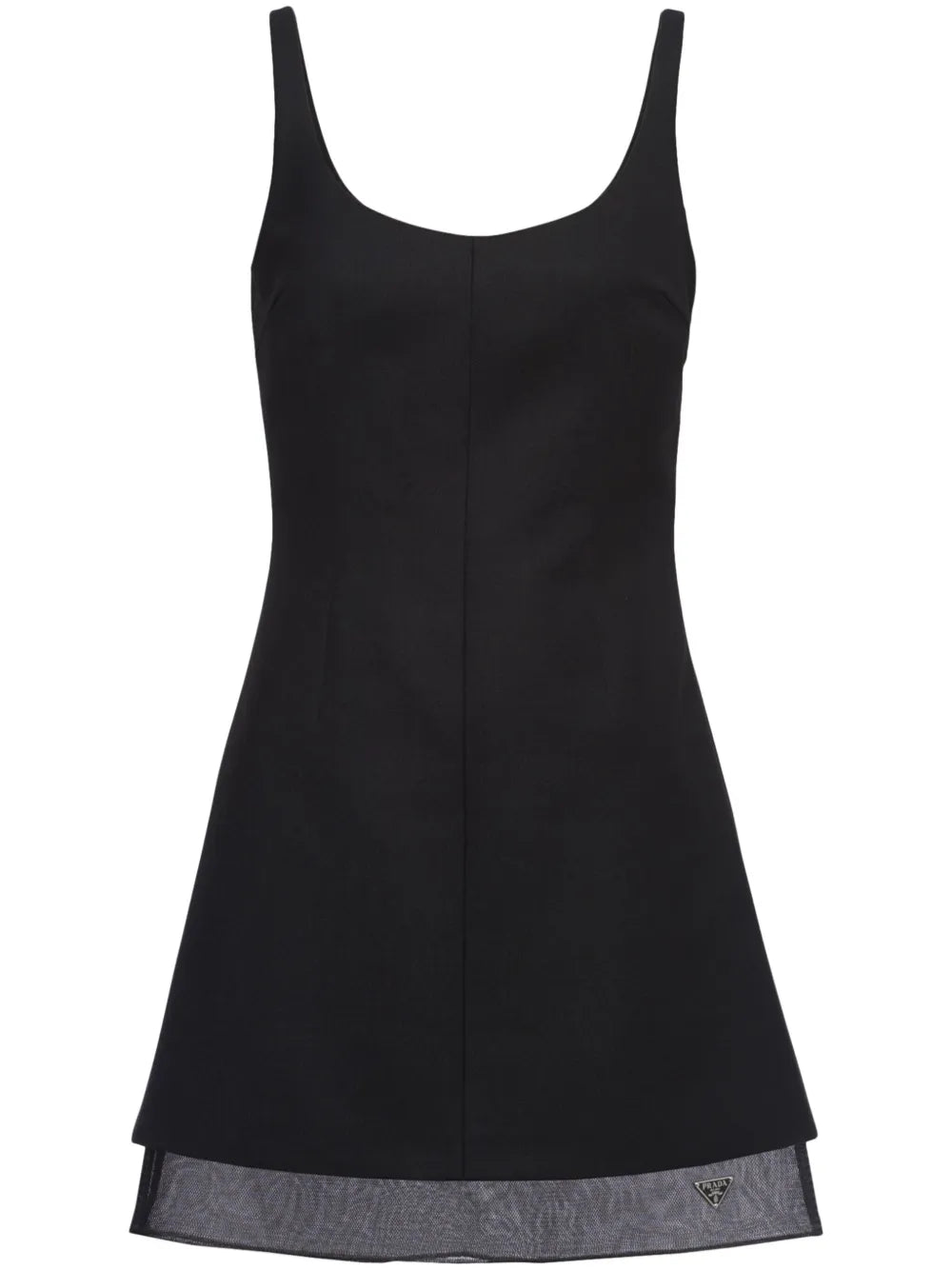 Enamel Triangle-Logo Wool Dress