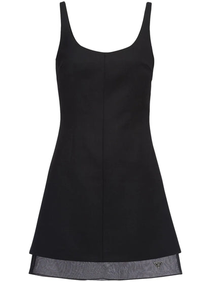 Enamel Triangle-Logo Wool Dress