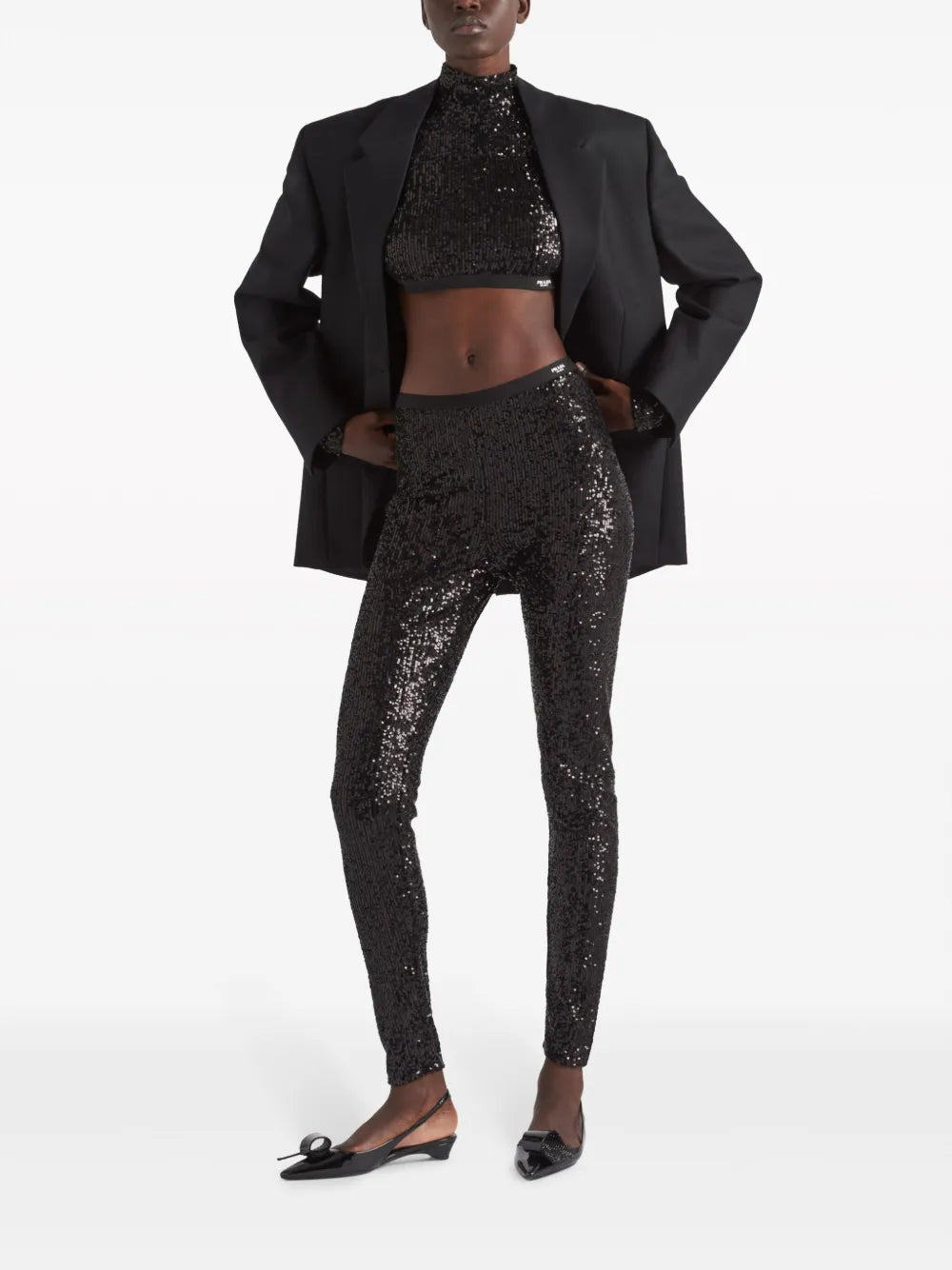 Sequinned Slim-Fit Trousers