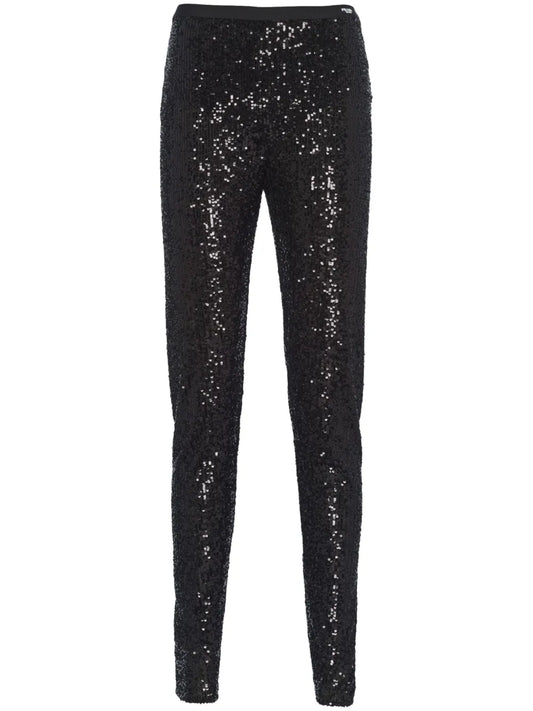 Sequinned Slim-Fit Trousers