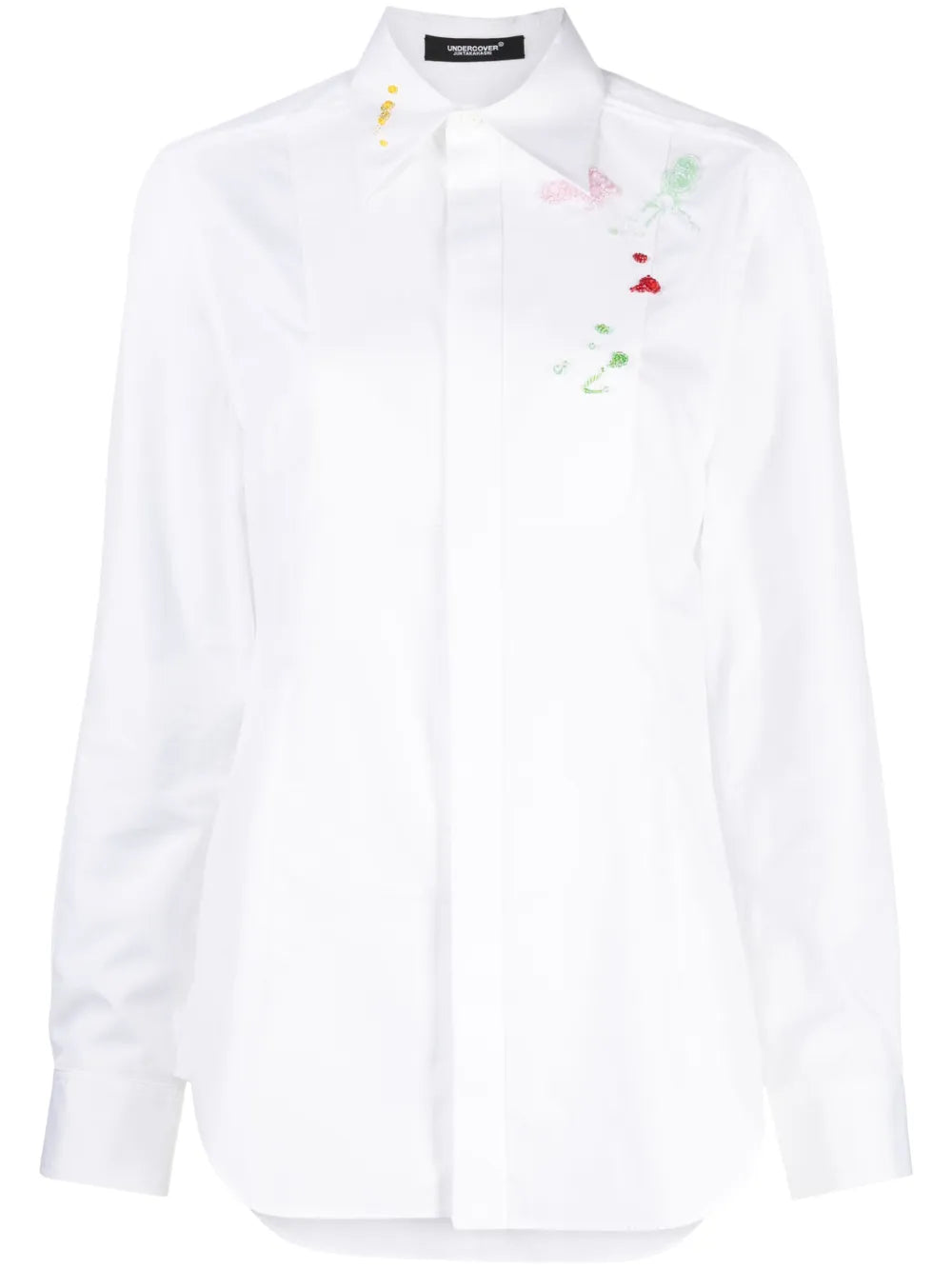 Floral-Embroidered Cotton Shirt