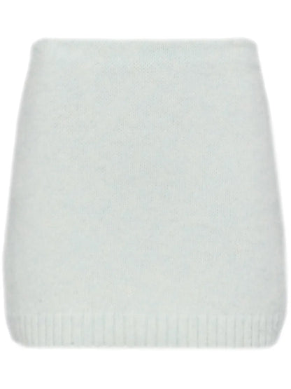Triangle-Logo Wool Miniskirt