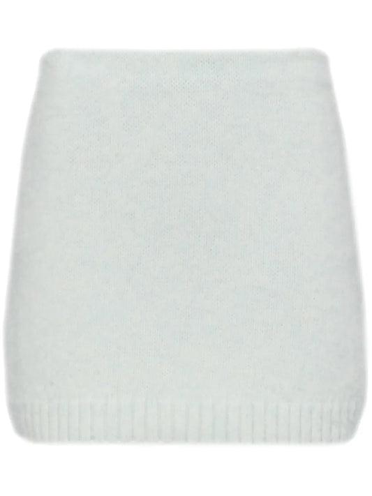 Triangle-Logo Wool Miniskirt