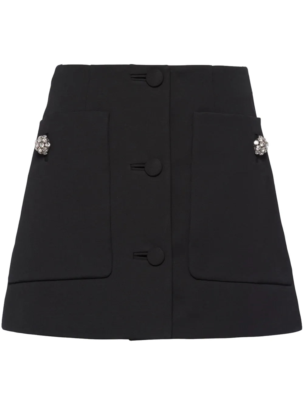 Crystal-Embellished Wool Skirt