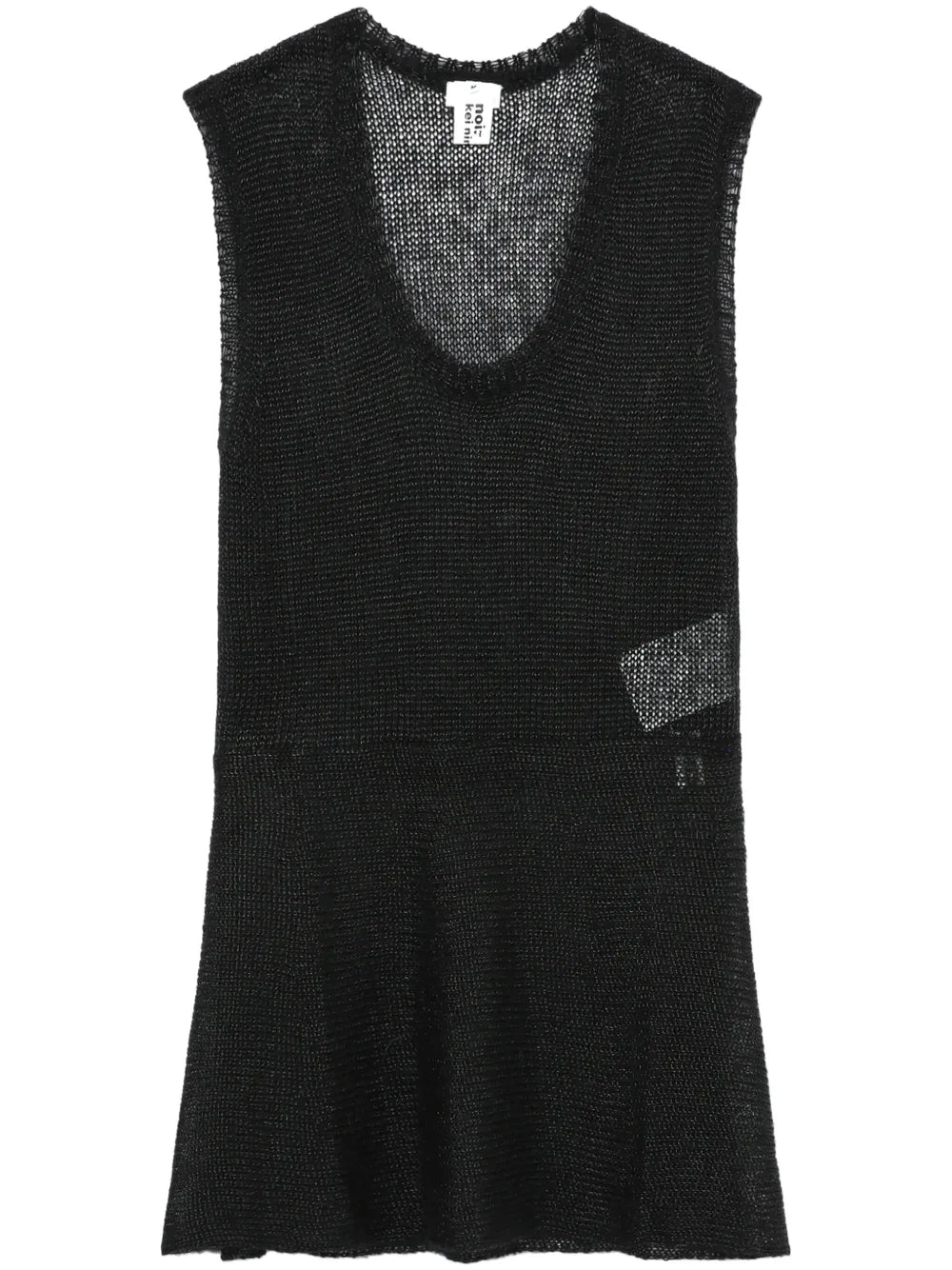 Semi-Sheer Fine-Knit Top