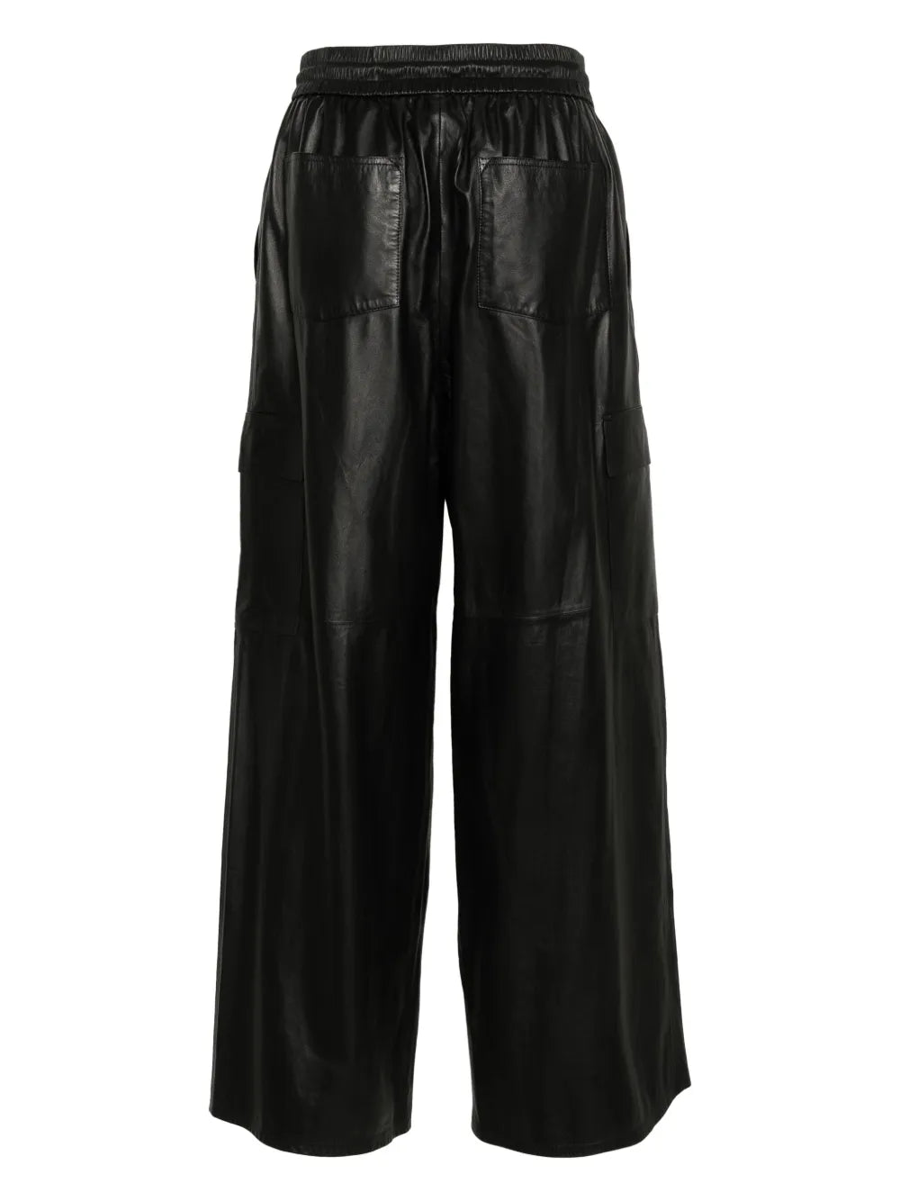 Wide-Leg Leather Cargo Trousers
