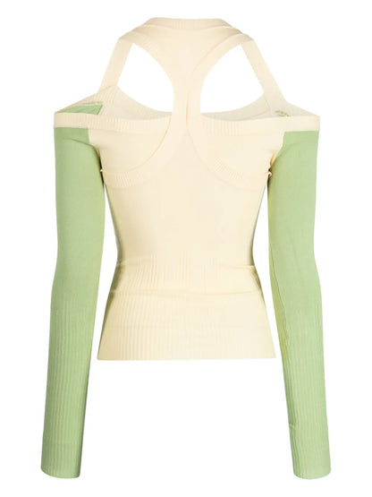 Latte Cut-Out Ribbed Jumper