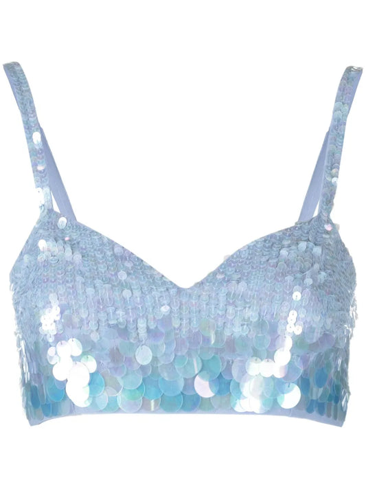Sequinned Crop Top